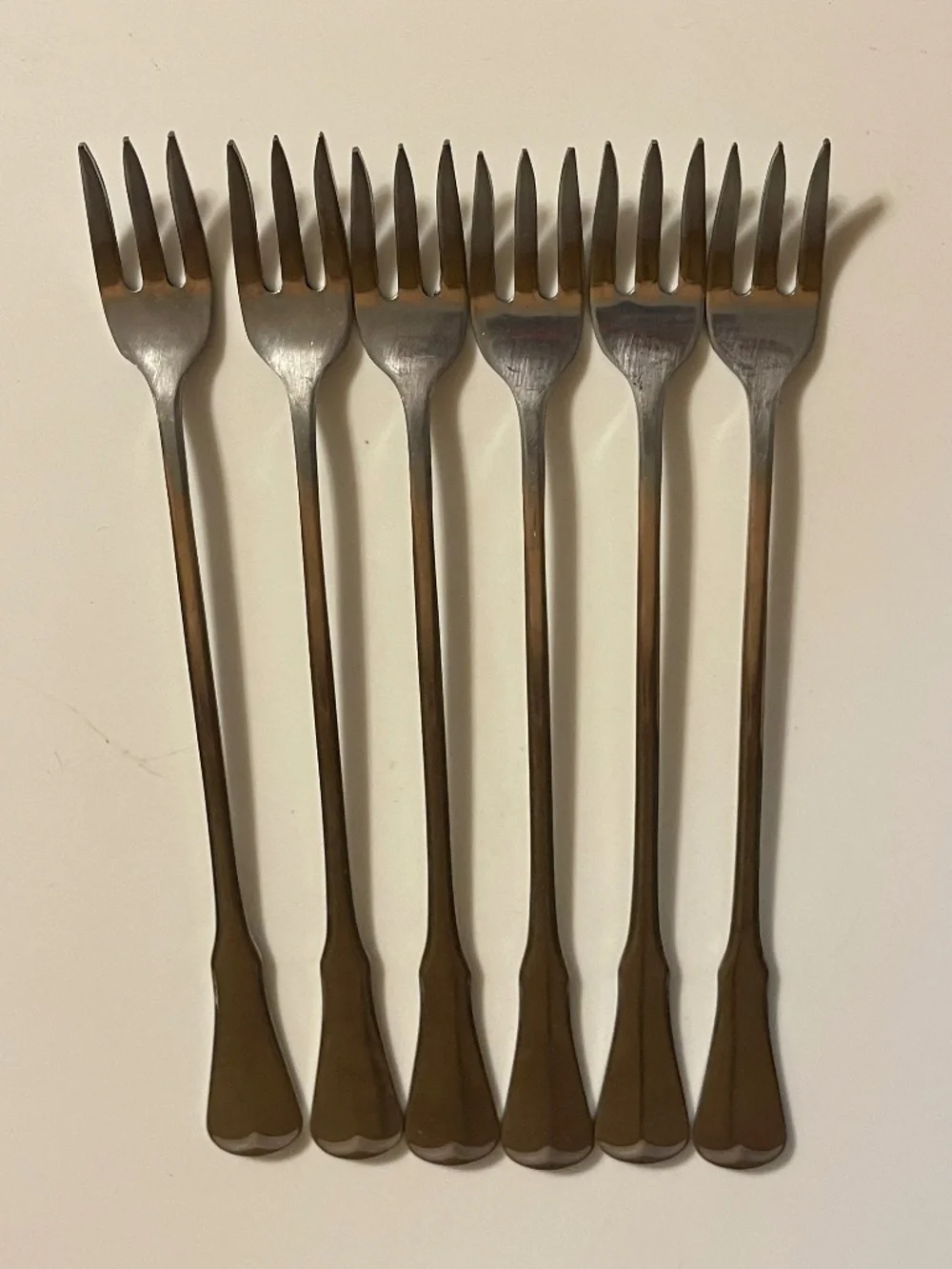 Oneida Community PATRICK HENRY Stainless Cocktail Seafood Forks Appetizer (6)